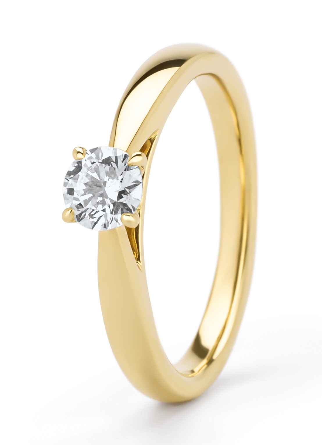 Diamond Point Geelgouden ring, 0.40 ct diamant, Perfect Match - voorkant 5 geelgoud