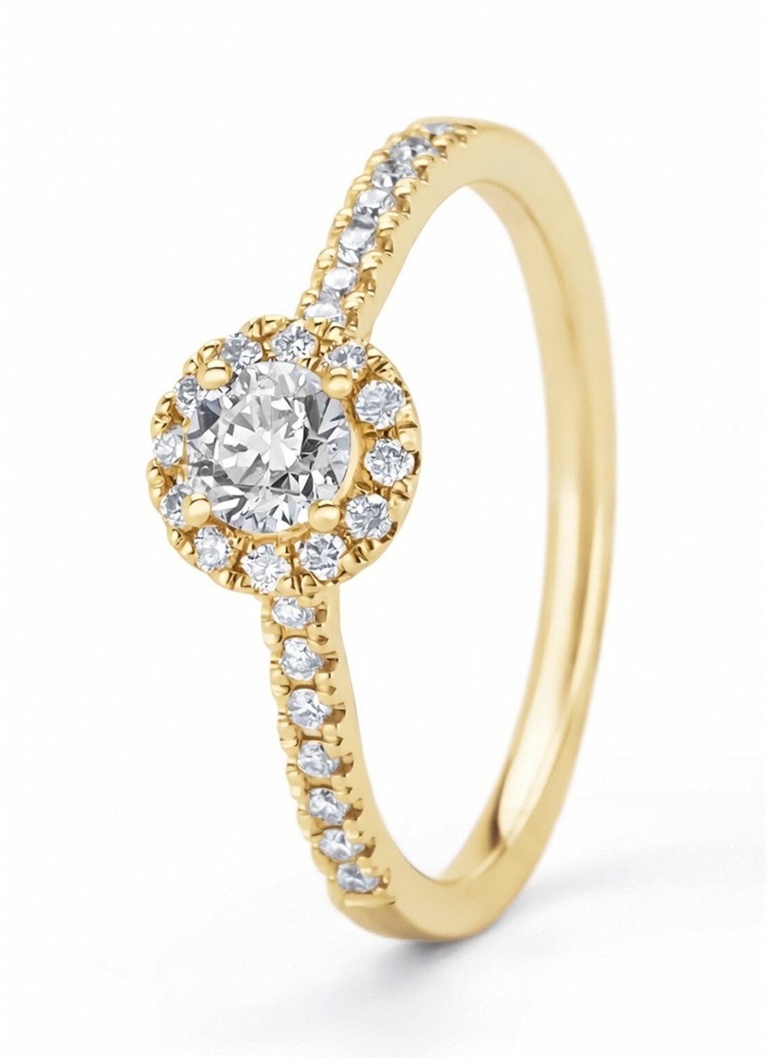 Diamond Point Geelgouden ring, 0.50 ct diamant, Perfect Match - voorkant 4 geelgoud