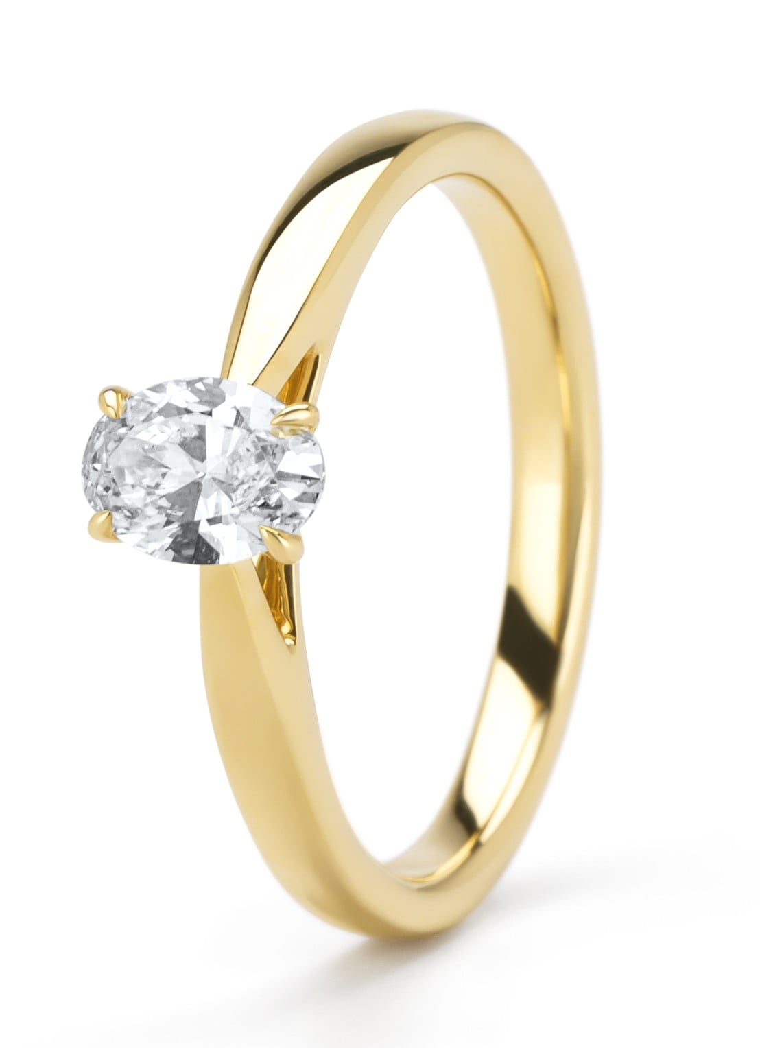Diamond Point Geelgouden ring, 0.50 ct diamant, Perfect Match - voorkant geelgoud