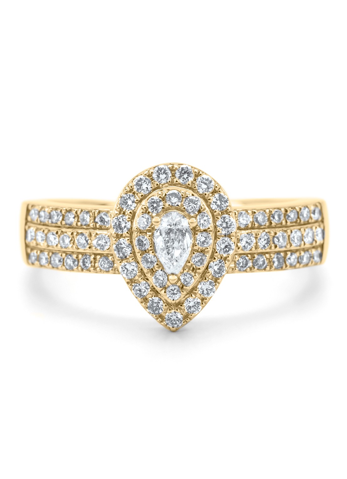 Diamond Point Geelgouden ring, 0.50 ct diamant, Petite Romance - achterkant 4 geelgoud