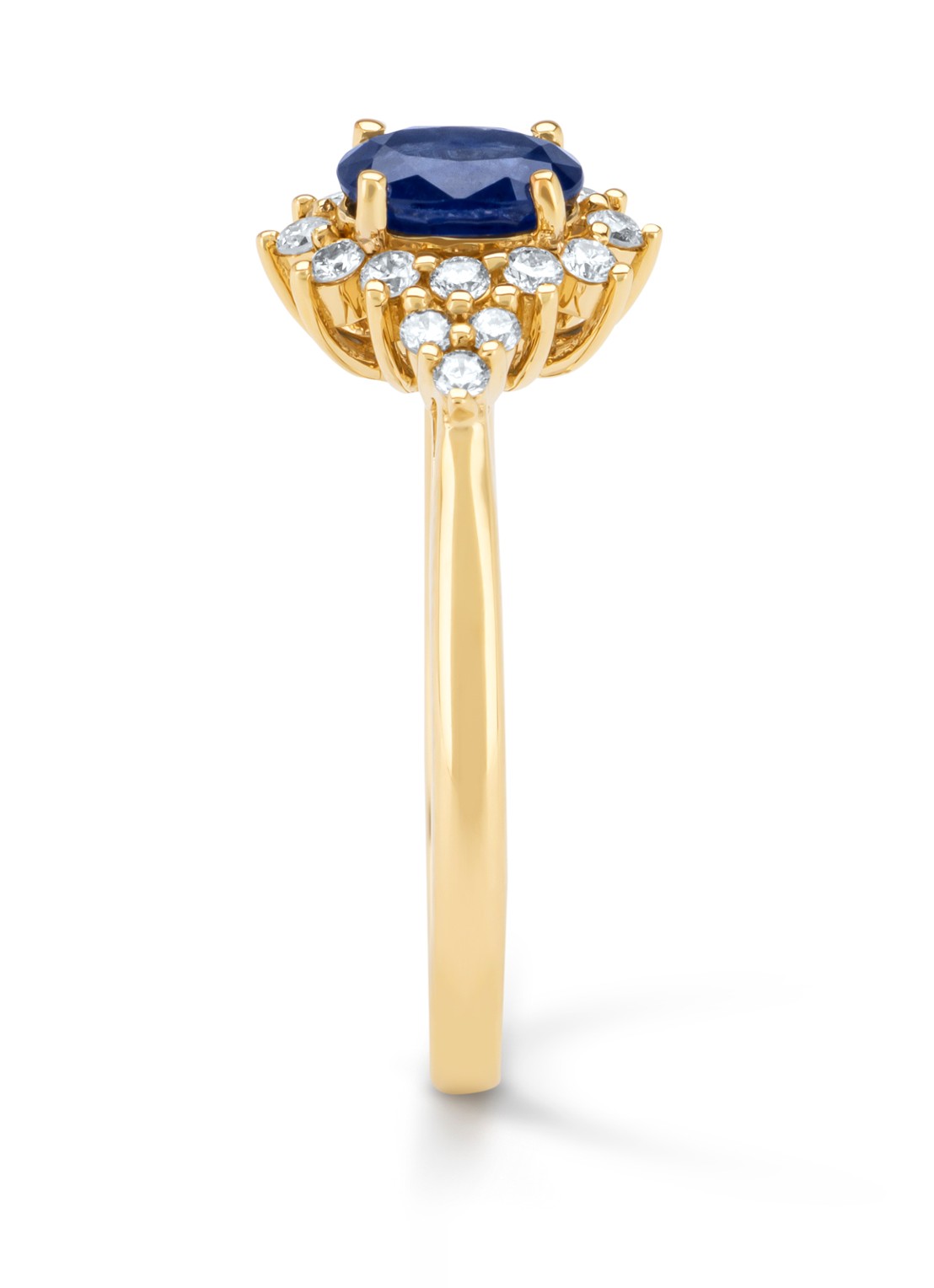 Diamond Point Geelgouden ring, 0.60 ct blauwe saffier, Eden  - detail 4 geelgoud