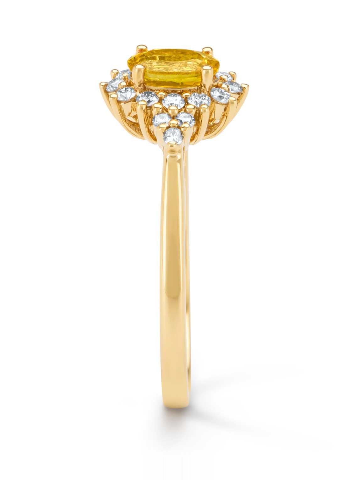Diamond Point Geelgouden ring, 0.60 ct gele saffier, Eden - detail 4 geelgoud