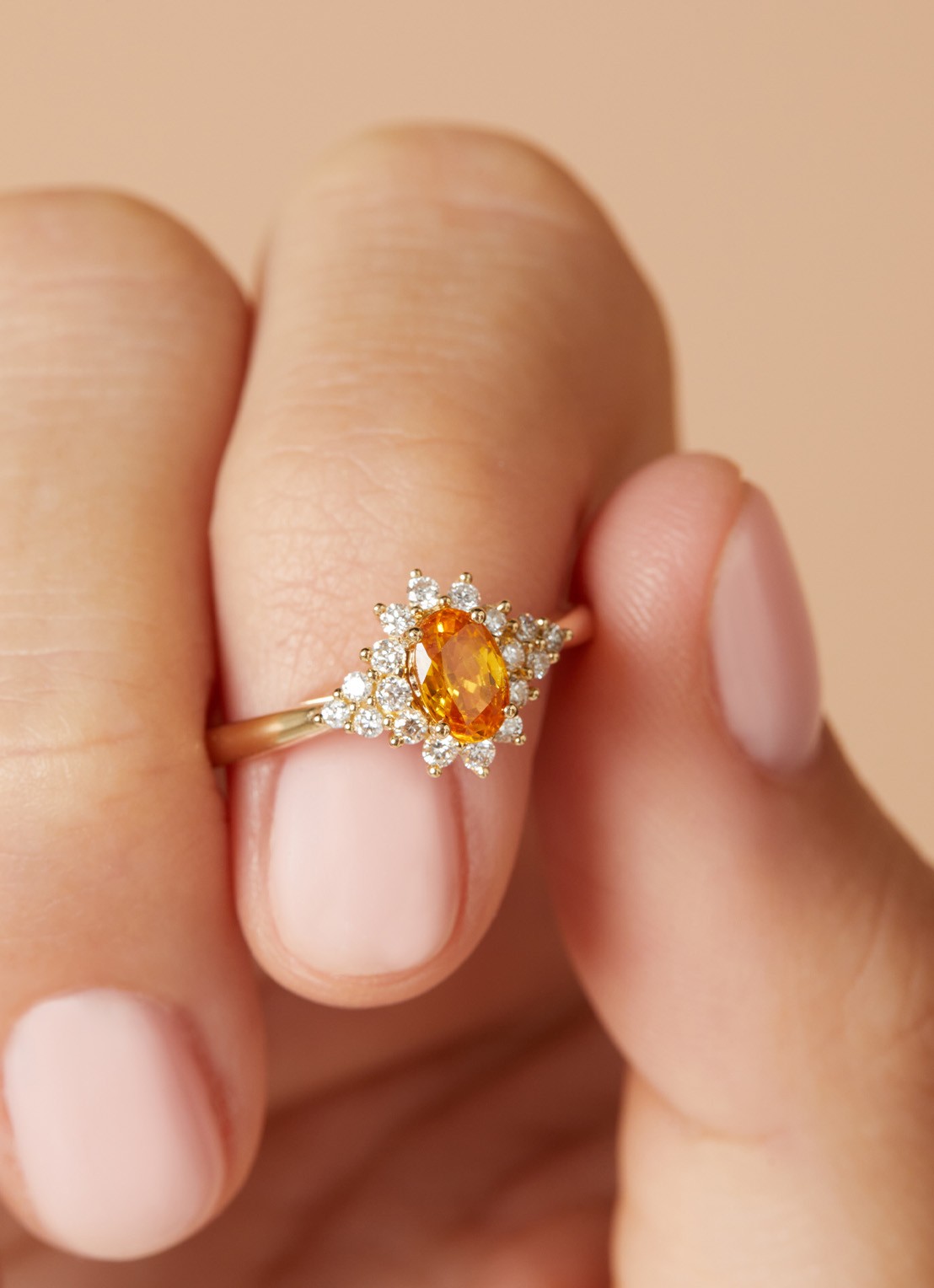 Diamond Point Geelgouden ring, 0.60 ct gele saffier, Eden - detail 5 geelgoud