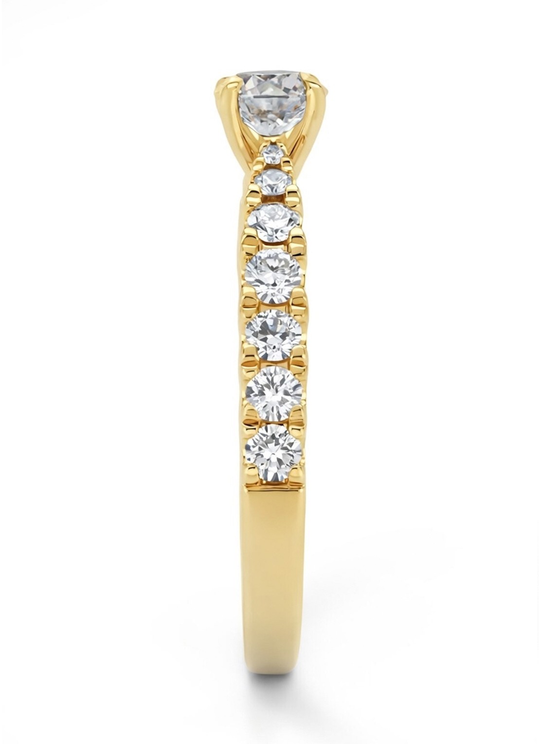 Diamond Point Geelgouden ring, 0.87 ct diamant, Perfect Match - achterkant 5 geelgoud