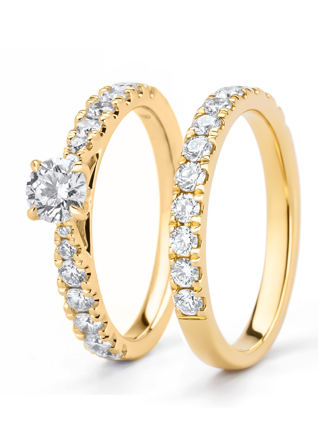 Diamond Point Geelgouden ring, 0.87 ct diamant, Perfect Match - detail geelgoud