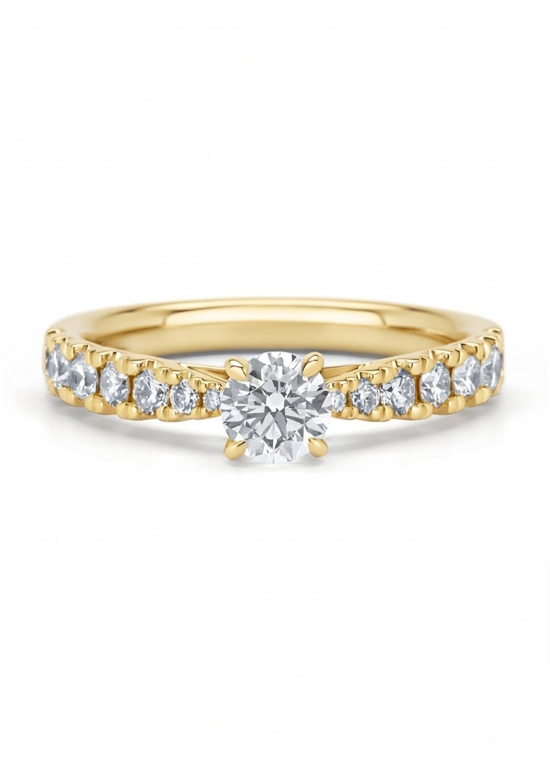 Diamond Point Geelgouden ring, 0.87 ct diamant, Perfect Match - detail 2 geelgoud
