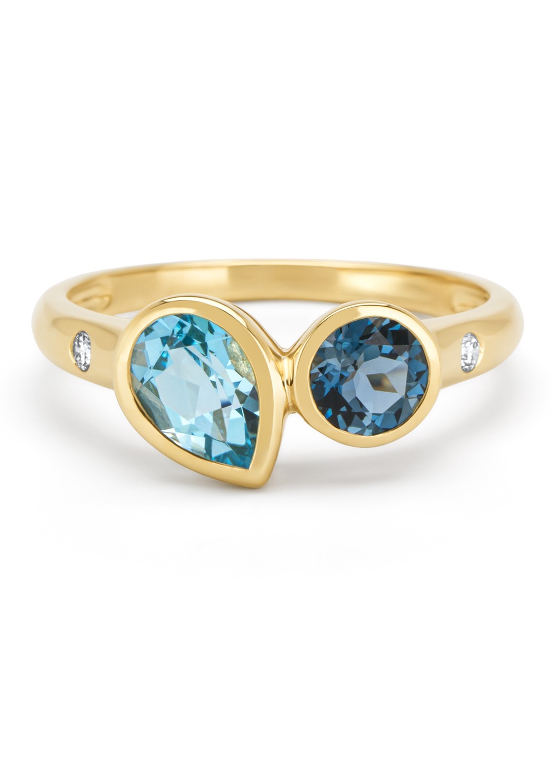 Diamond Point Geelgouden ring, 0.91 ct topaas, Little Drops - detail 3 geelgoud