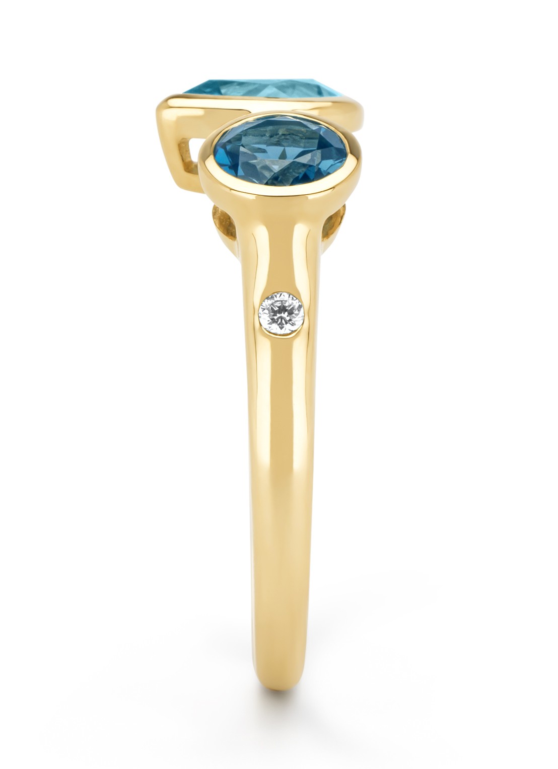 Diamond Point Geelgouden ring, 0.91 ct topaas, Little Drops - detail 4 geelgoud