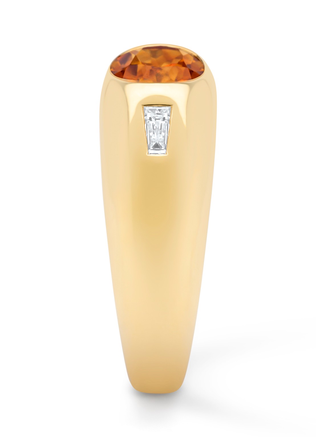 Diamond Point Geelgouden ring, 1.01 ct madeira citrien, Bold - detail geelgoud