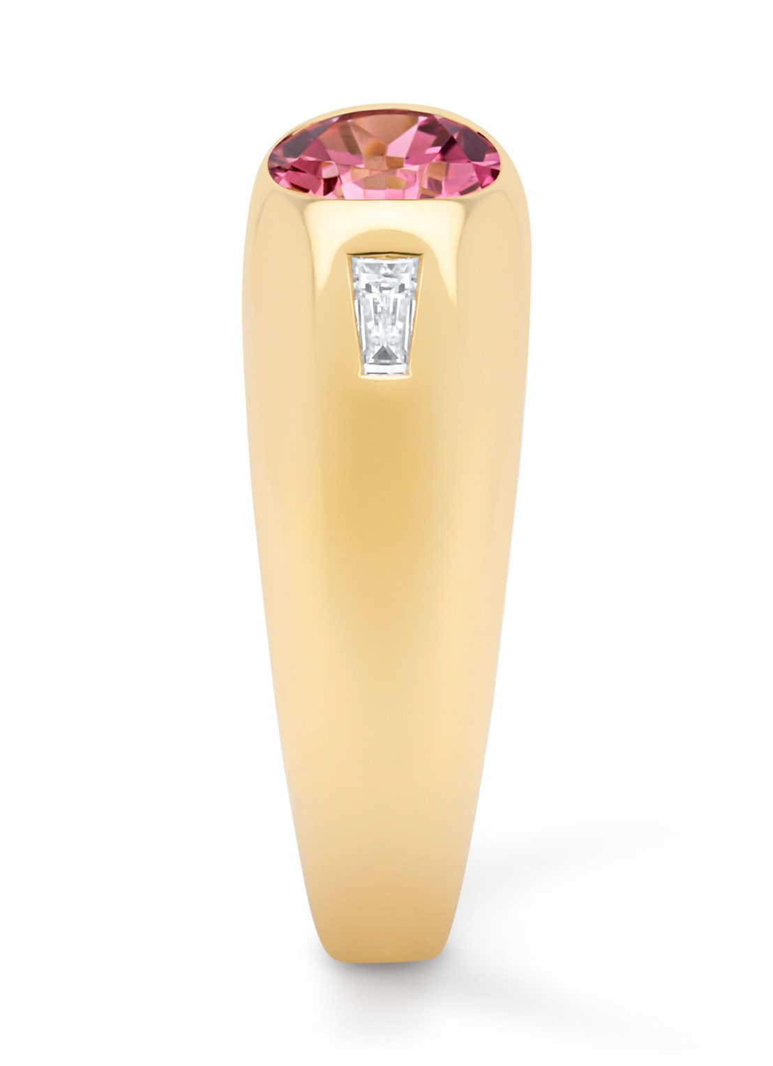 Diamond Point Geelgouden ring, 1.19 ct toermalijn, Bold - detail geelgoud