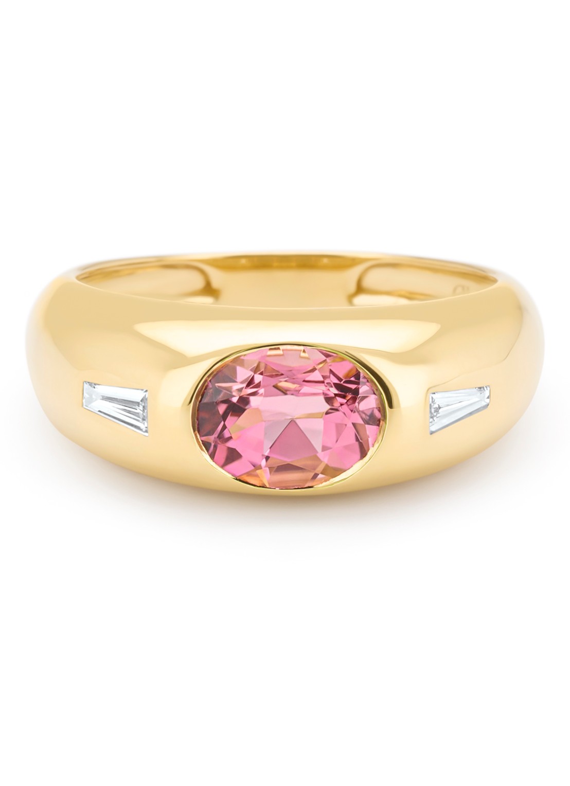 Diamond Point Geelgouden ring, 1.19 ct toermalijn, Bold - detail 2 geelgoud