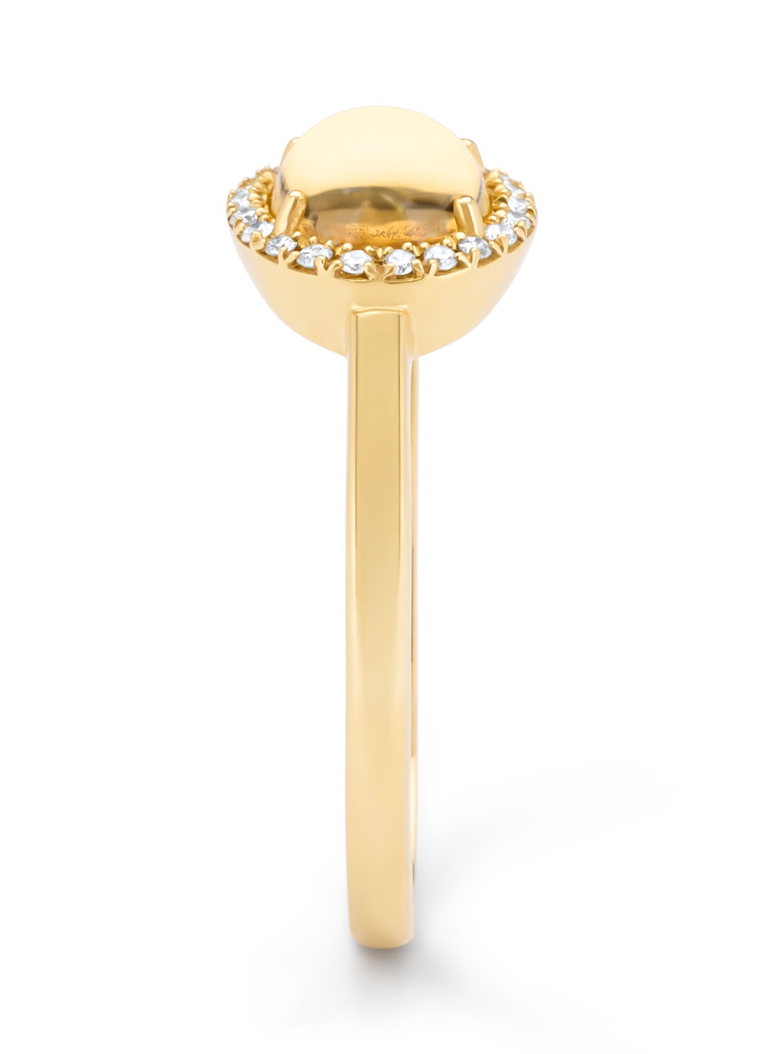 Diamond Point Geelgouden ring, 1.23 ct citrien, Little Drops - detail 3 geelgoud