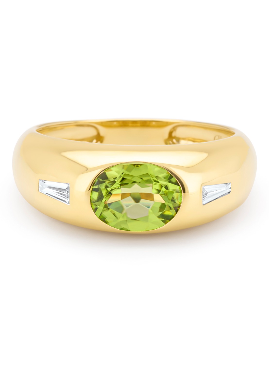 Diamond Point Geelgouden ring, 1.27 ct peridoot, Bold - detail 5 geelgoud