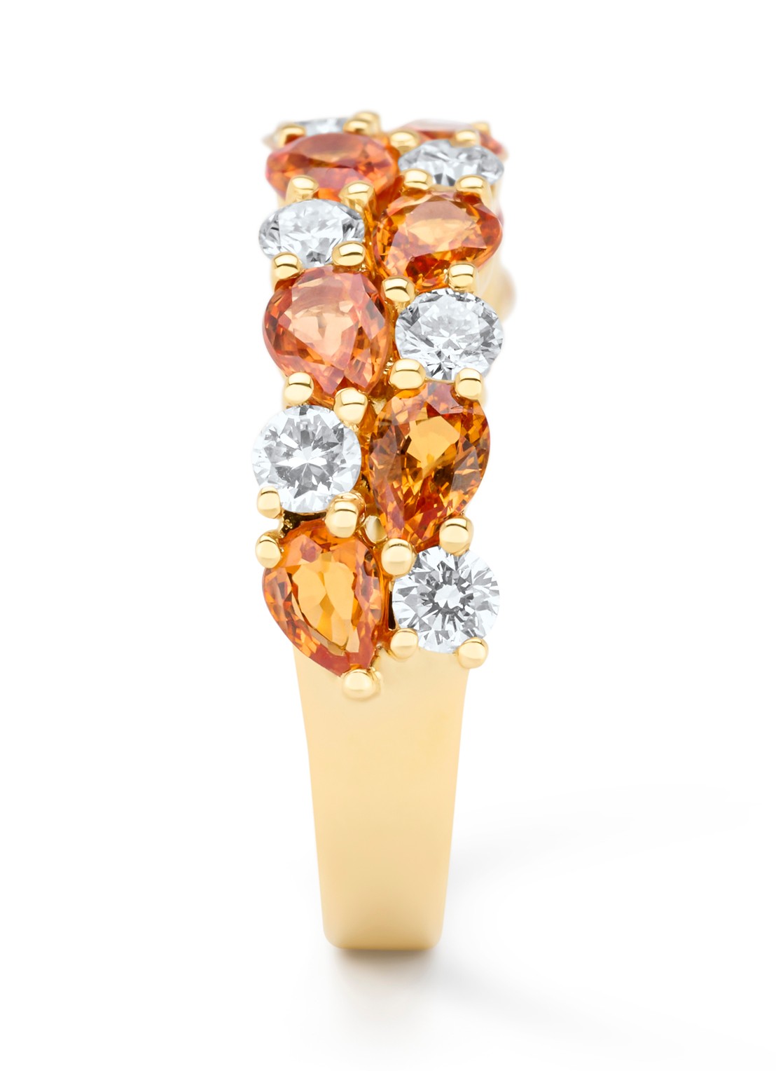 Diamond Point Geelgouden ring, 1.65 ct oranje saffier ( bew, Eden - detail 3 geelgoud