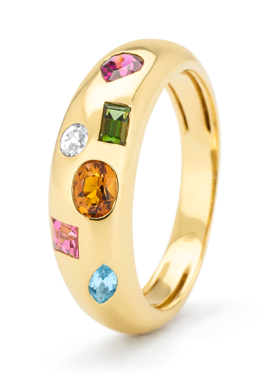 Diamond Point Geelgouden ring, BOLD - voorkant geelgoud