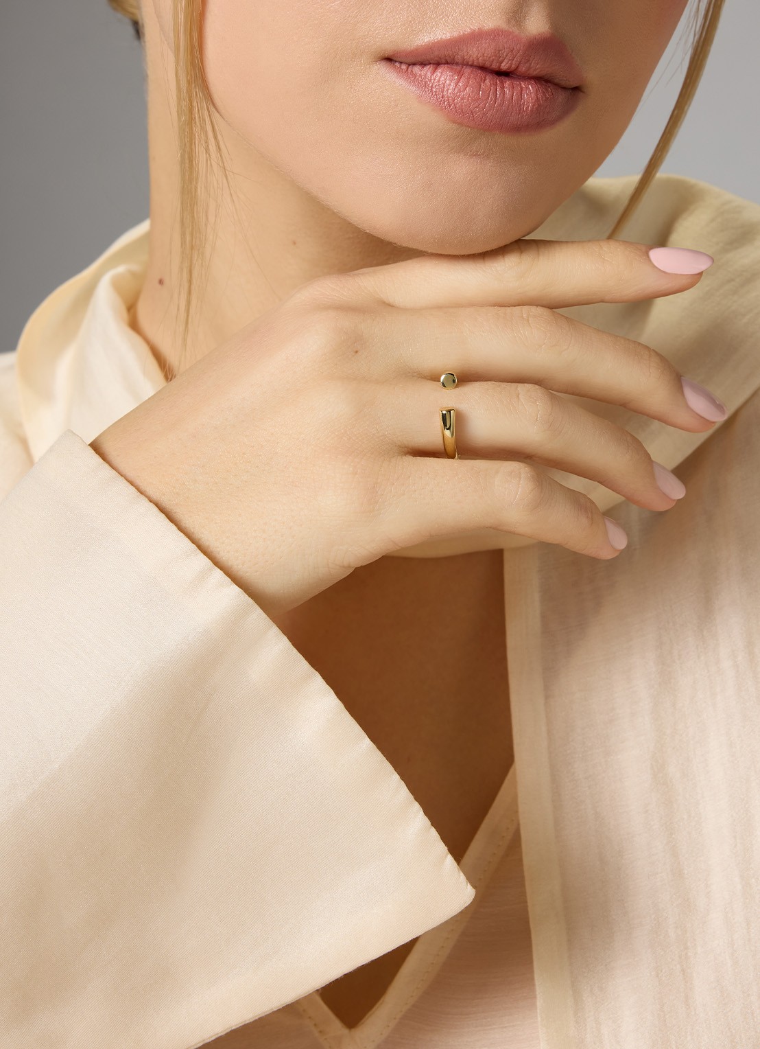 Diamond Point Geelgouden ring Starlight - voorkant 2 geelgoud