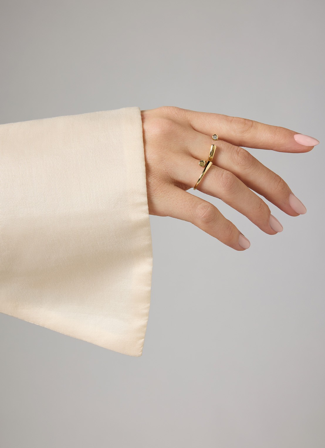 Diamond Point Geelgouden ring Starlight - voorkant 2 geelgoud