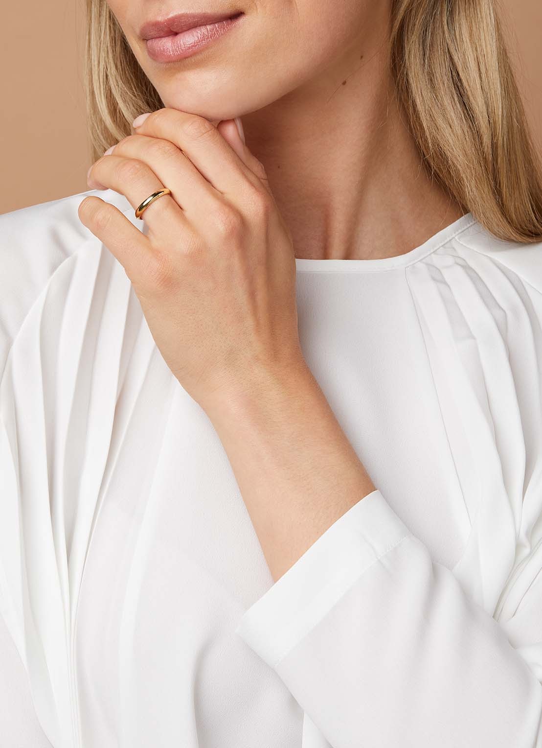 Diamond Point Geelgouden ring Wedding - voorkant 2 geelgoud