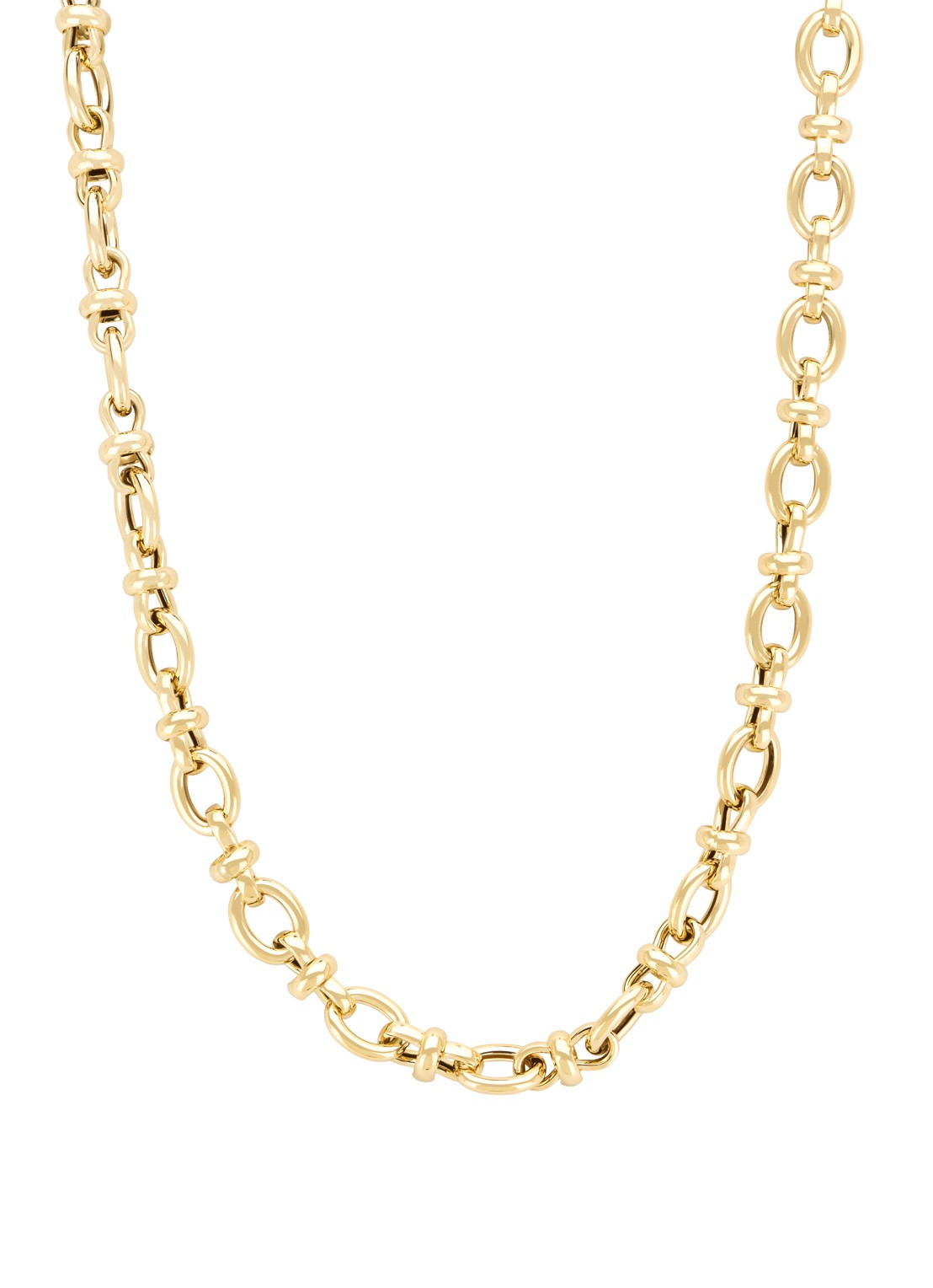 Diamond Point Geelgouden schakel collier Timeless Treasures 45 cm - detail geelgoud