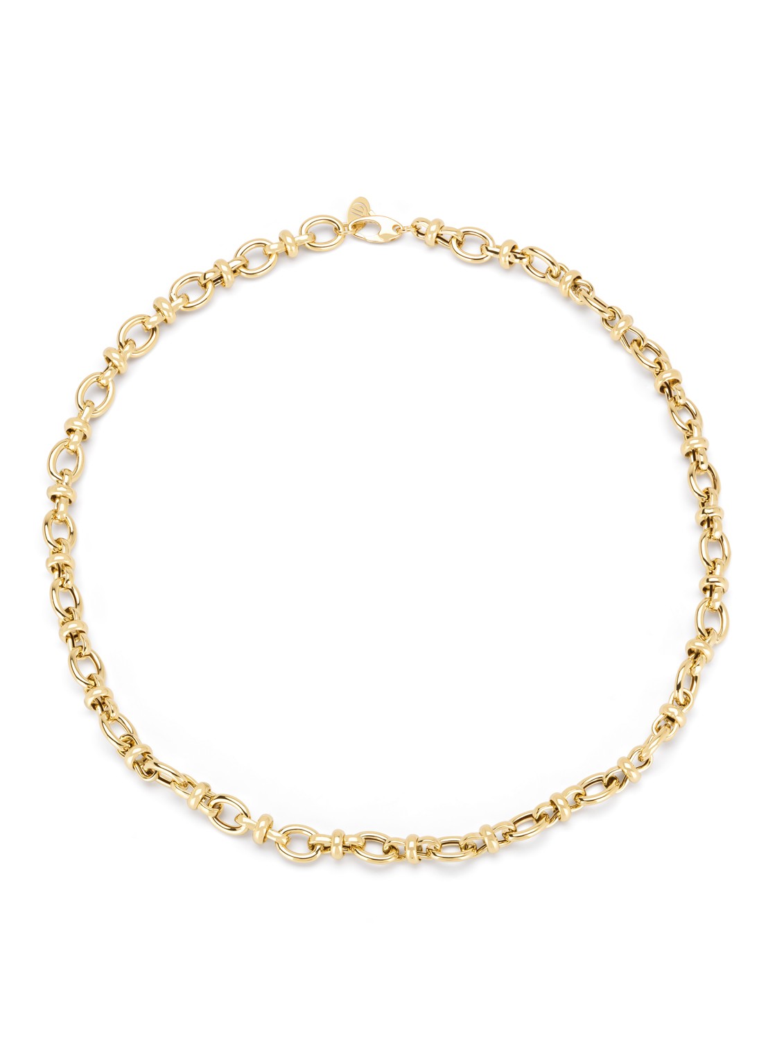Diamond Point Geelgouden schakel collier Timeless Treasures 45 cm - voorkant 4 geelgoud