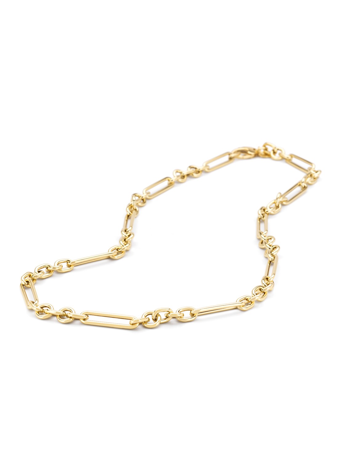Diamond Point Geelgouden schakel collier Timeless Treasures 45 cm - detail 2 geelgoud