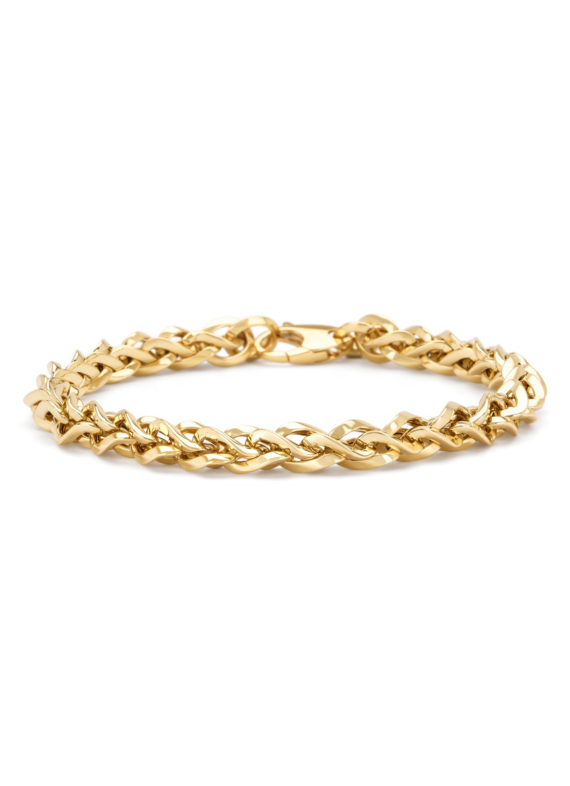 Diamond Point Geelgouden schakelarmband Timeless Treasures 18 cm - voorkant geelgoud