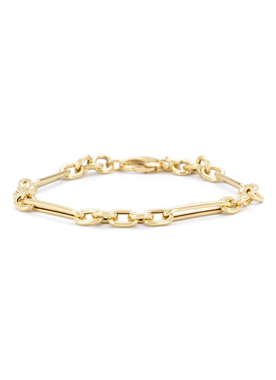 Diamond Point Geelgouden schakelarmband Timeless Treasures 20 cm - voorkant 2 geelgoud