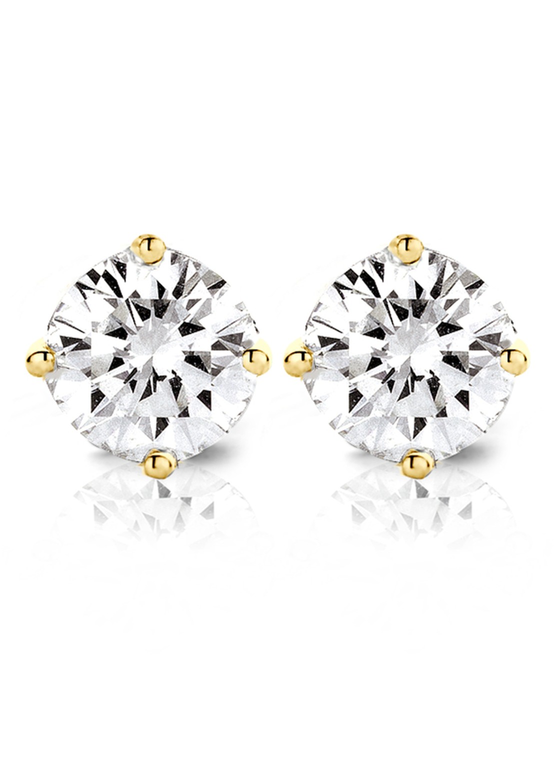 Diamond Point Geelgouden solitair groeibriljant oorstekers, 0.36 ct. 0.36 ct diamant Groeibriljant - voorkant 2 geelgoud