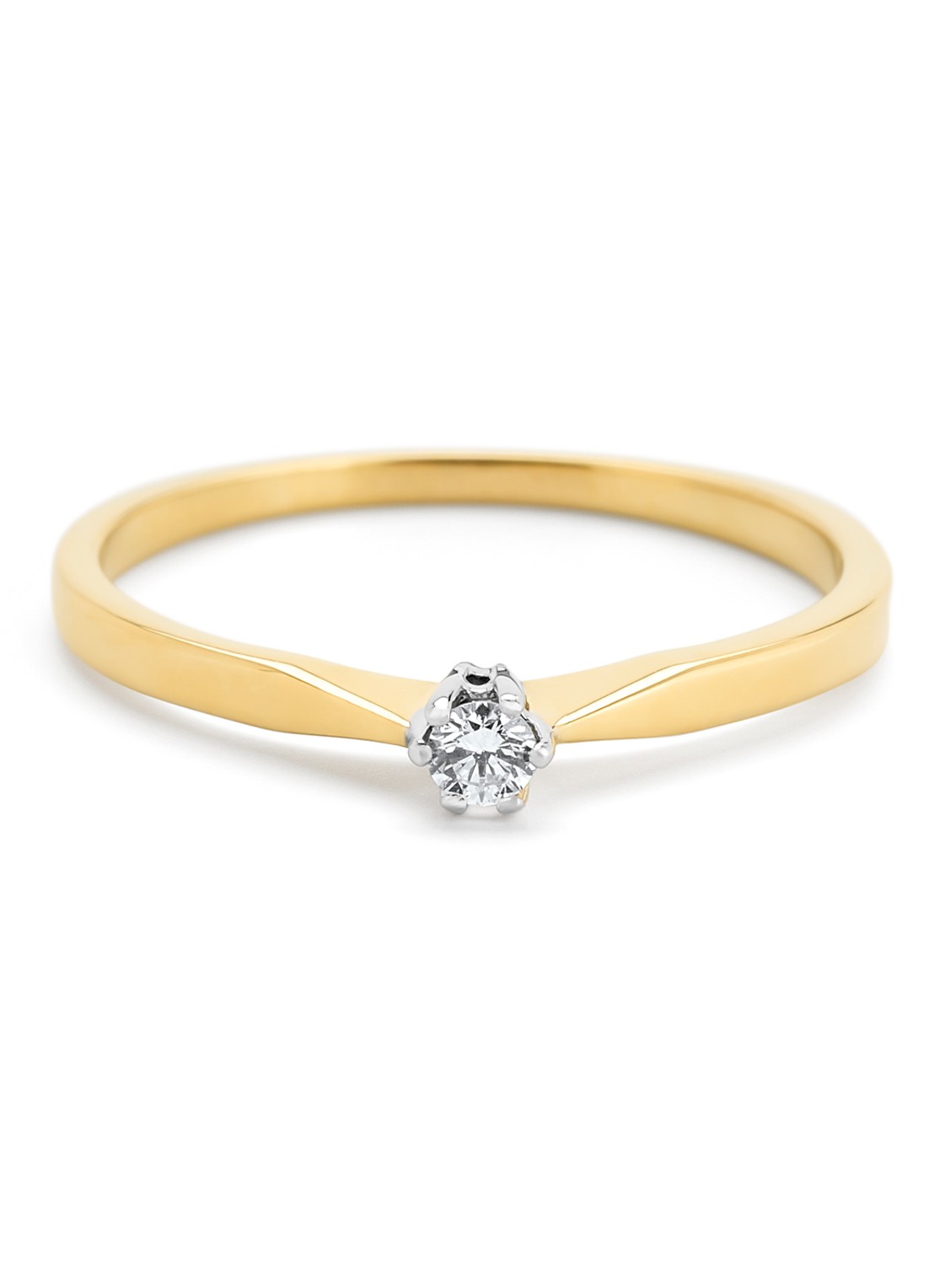Diamond Point Geelgouden solitair groeibriljant ring, 0.06 ct. 0.06 ct diamant Groeibriljant - detail 4 geelgoud