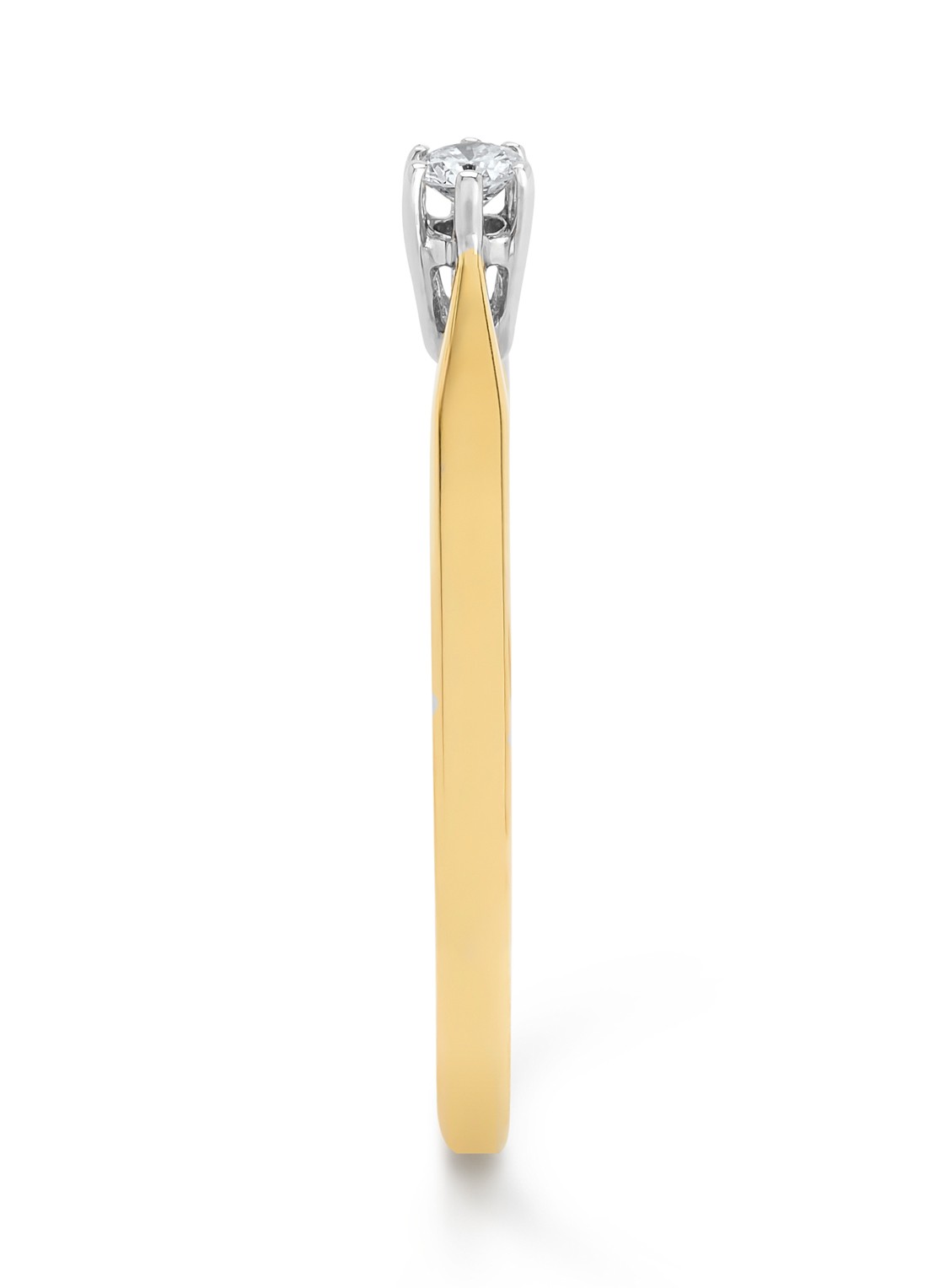 Diamond Point Geelgouden solitair groeibriljant ring, 0.08 ct. 0.08 ct diamant Groeibriljant - detail geelgoud
