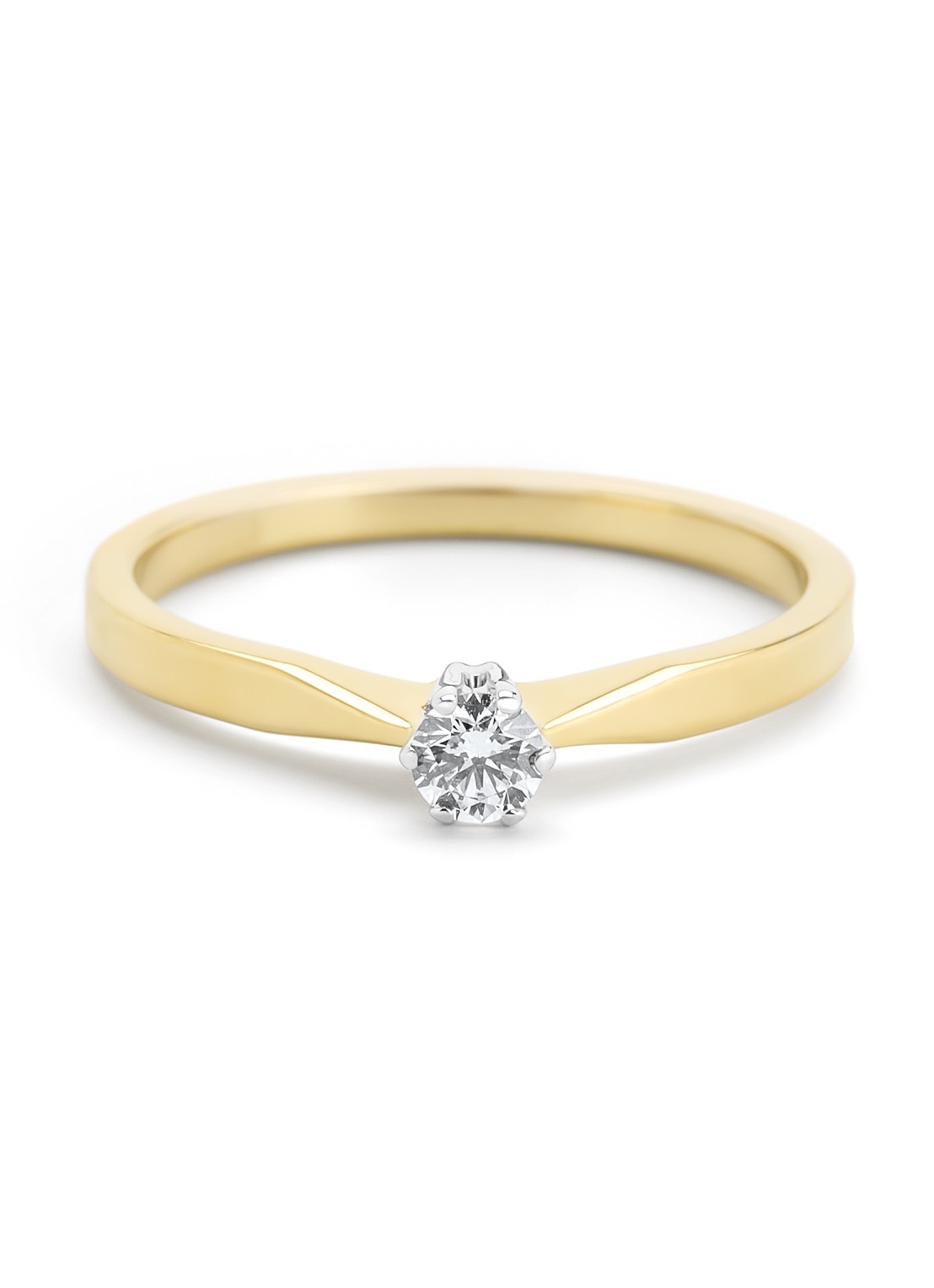 Diamond Point Geelgouden solitair groeibriljant ring, 0.13 ct. 0.13 ct diamant Groeibriljant - detail 3 geelgoud