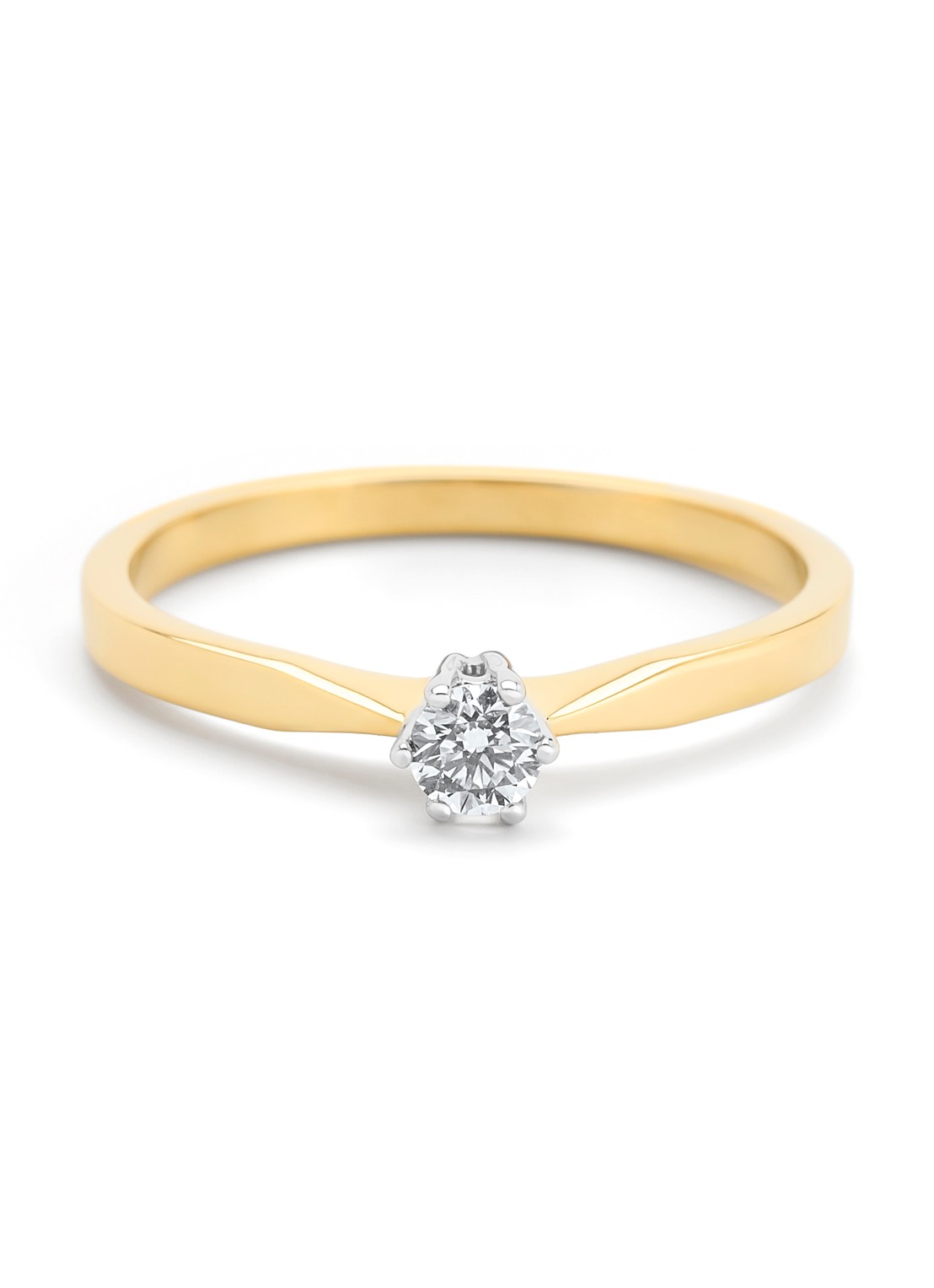 Diamond Point Geelgouden solitair groeibriljant ring, 0.14 ct. 0.14 ct diamant Groeibriljant - detail 4 geelgoud