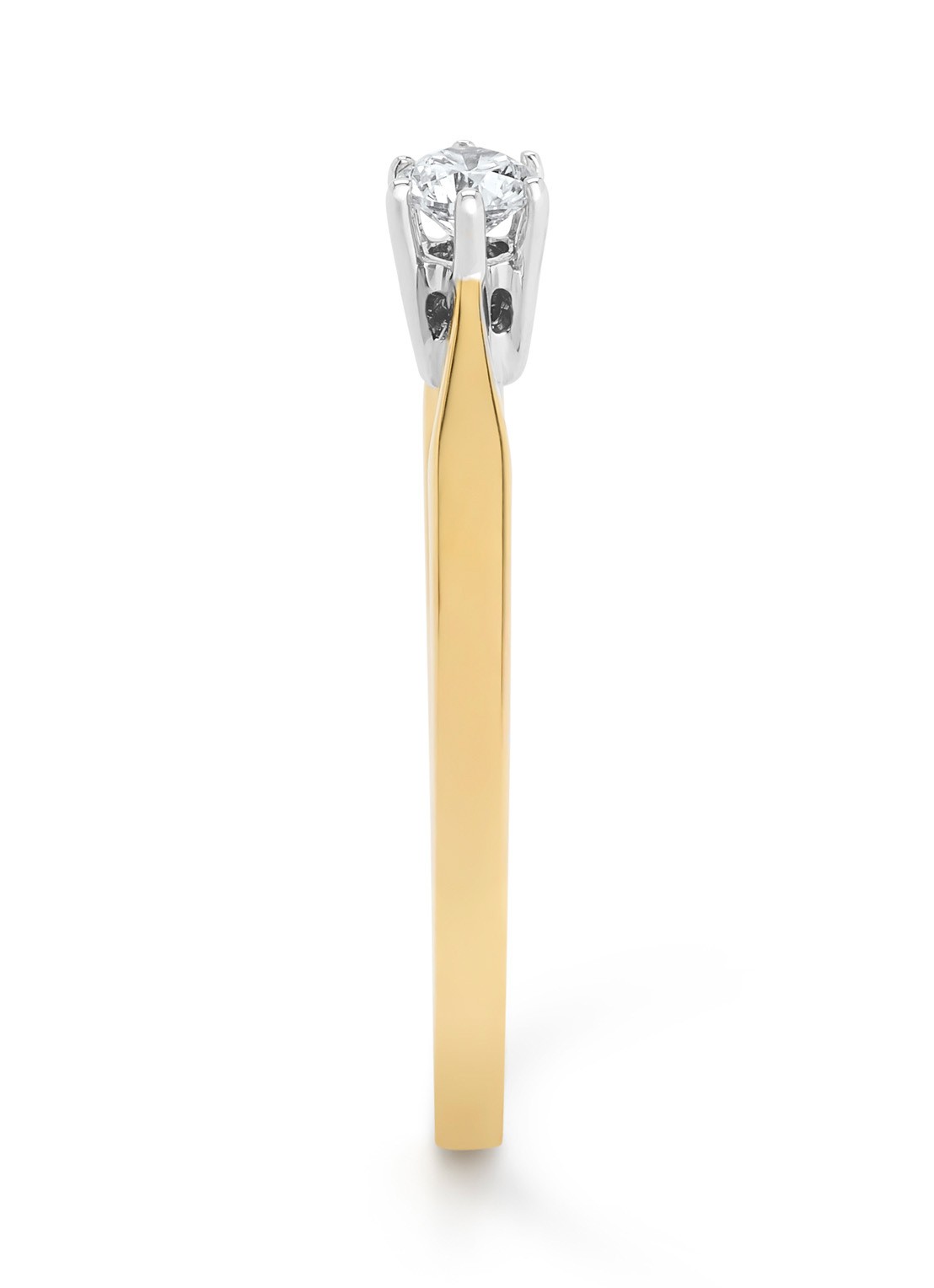Diamond Point Geelgouden solitair groeibriljant ring, 0.16 ct. 0.16 ct diamant Groeibriljant - detail 2 geelgoud