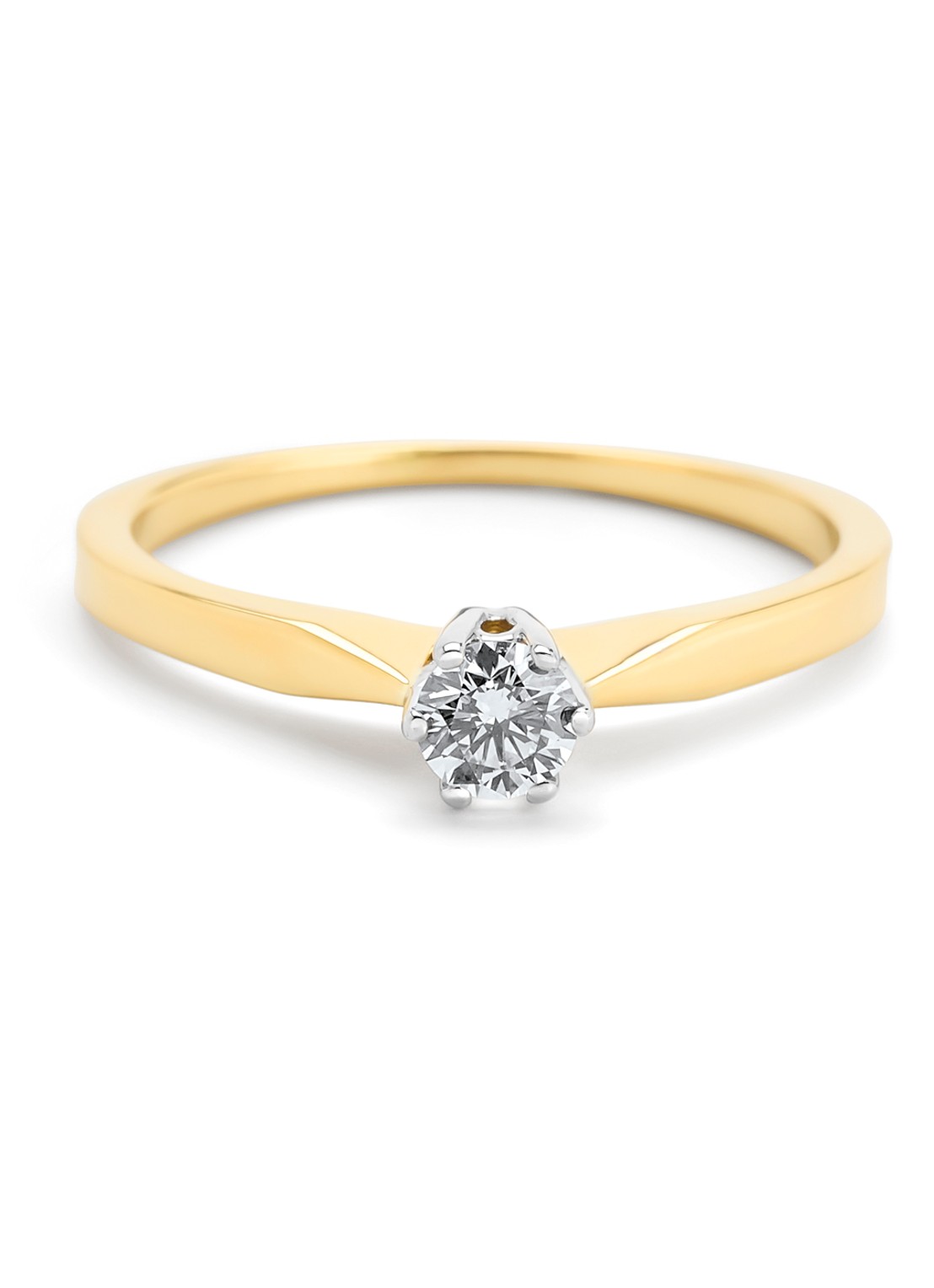 Diamond Point Geelgouden solitair groeibriljant ring, 0.18 ct. 0.18 ct diamant Groeibriljant - detail 2 geelgoud