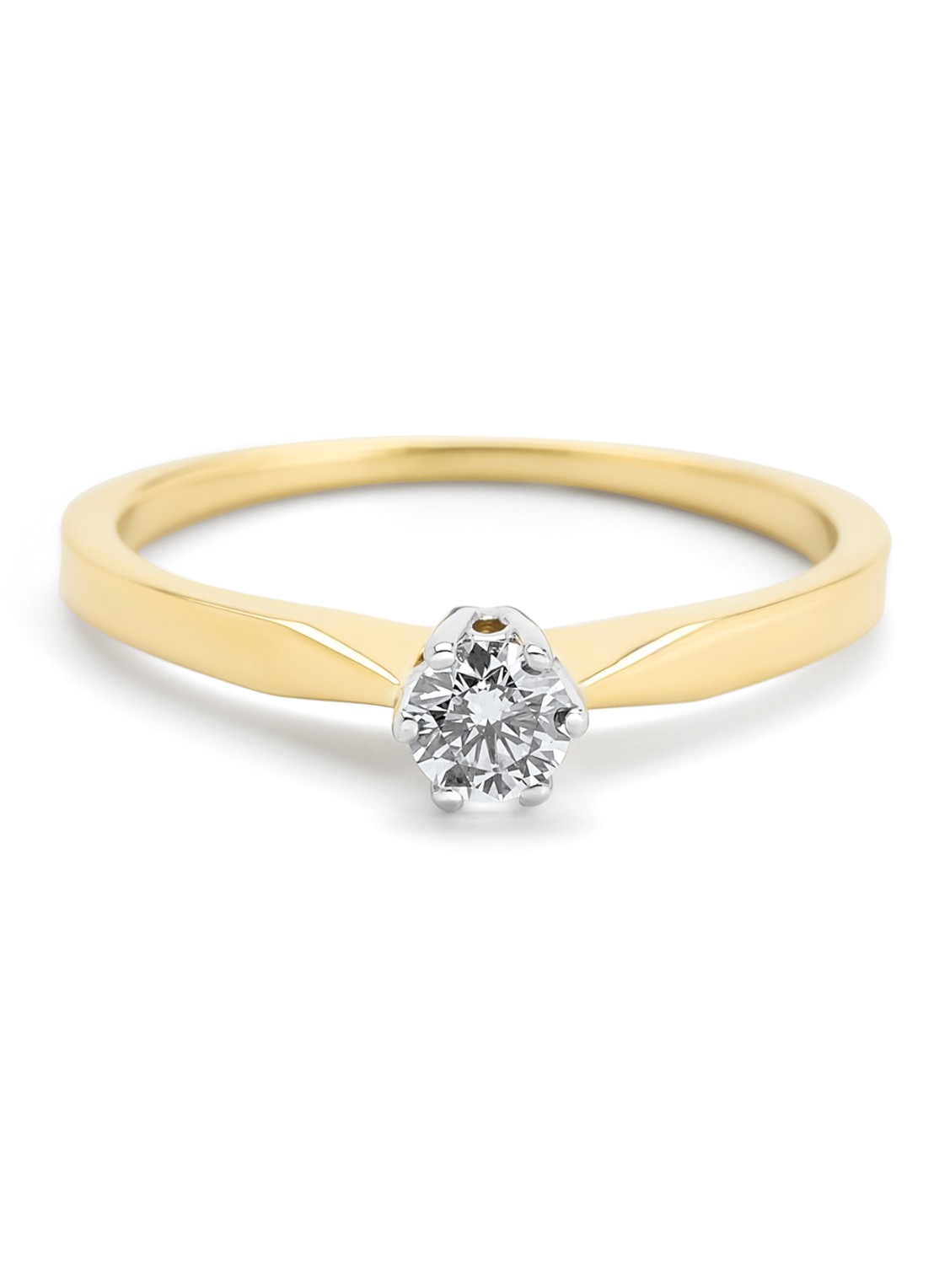 Diamond Point Geelgouden solitair groeibriljant ring, 0.19 ct. 0.19 ct diamant Groeibriljant - detail 3 geelgoud