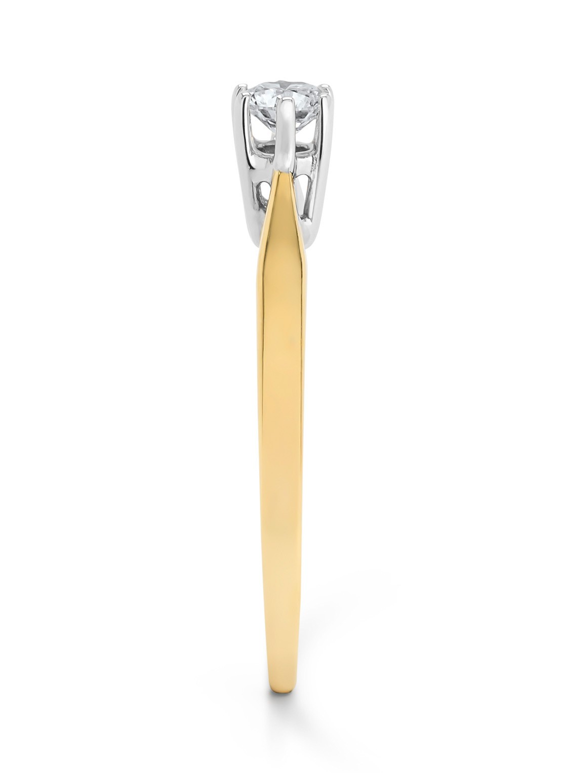 Diamond Point Geelgouden solitair groeibriljant ring, 0.19 ct. 0.19 ct diamant Groeibriljant - detail 4 geelgoud
