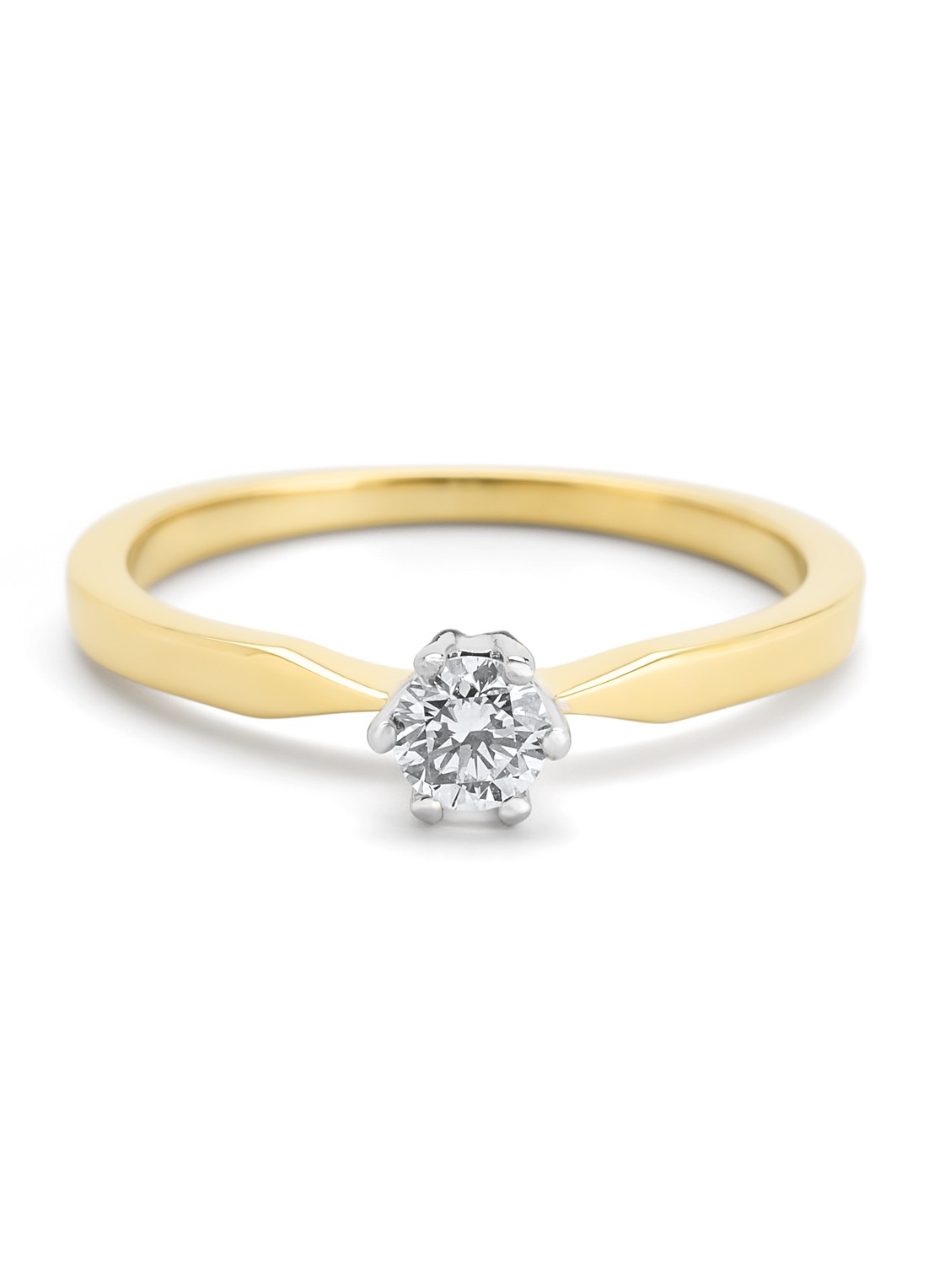 Diamond Point Geelgouden solitair groeibriljant ring, 0.22 ct. 0.22 ct diamant Groeibriljant - detail geelgoud