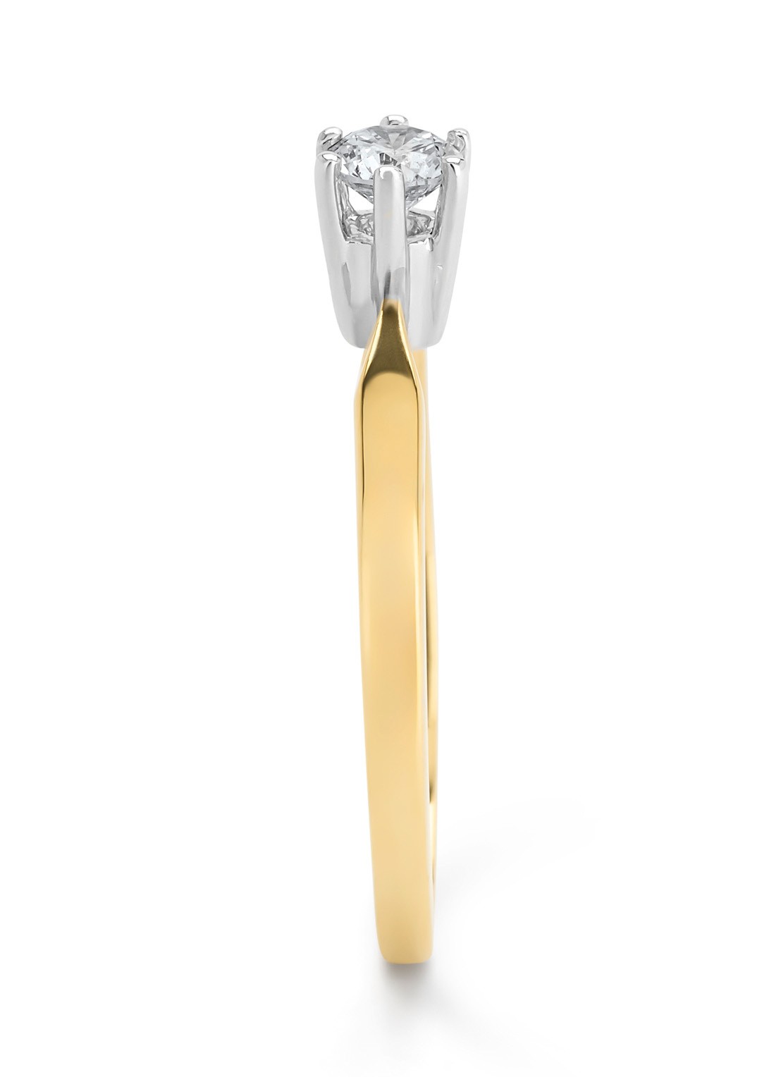 Diamond Point Geelgouden solitair groeibriljant ring, 0.22 ct. 0.22 ct diamant Groeibriljant - detail 2 geelgoud
