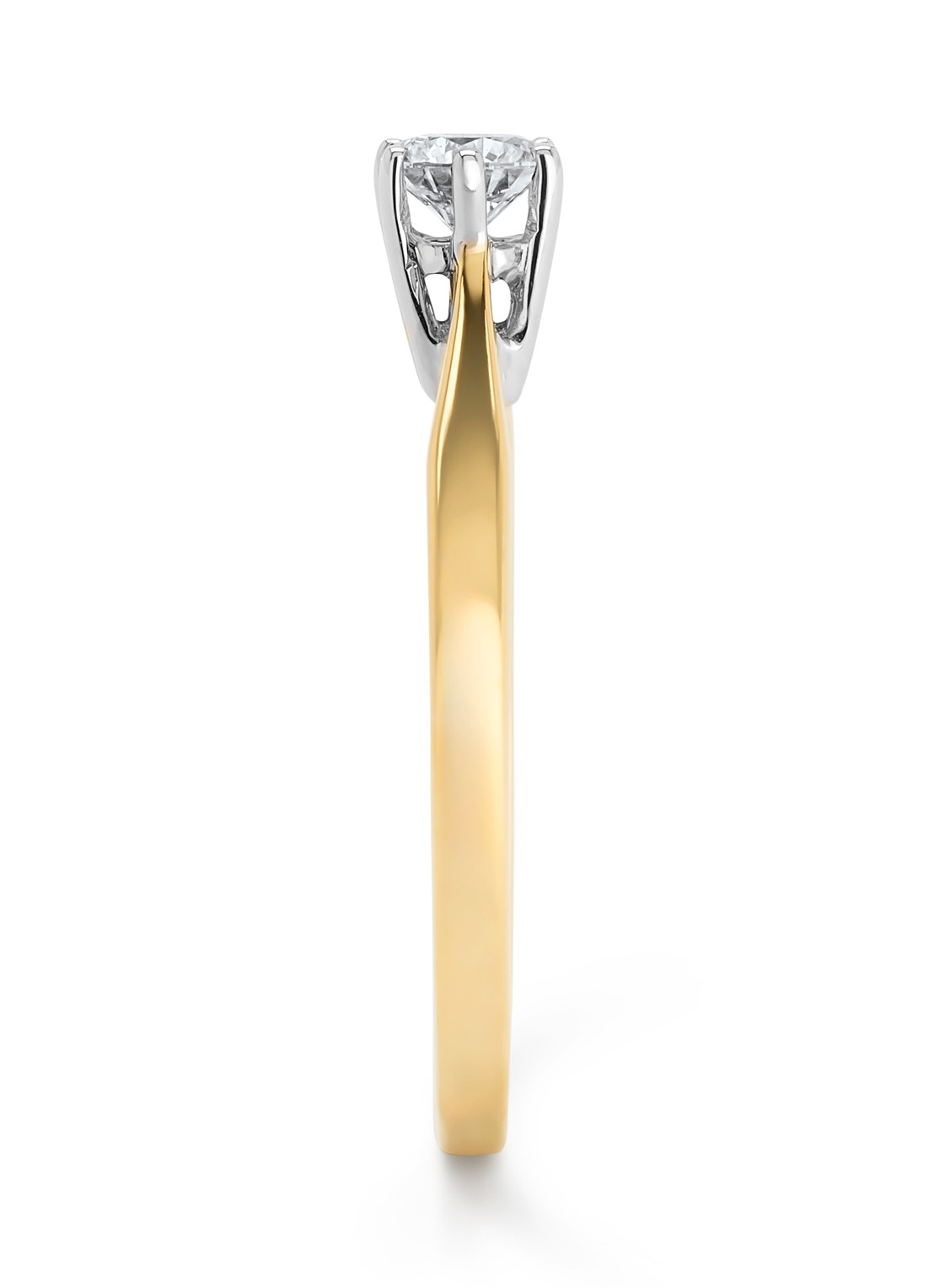 Diamond Point Geelgouden solitair groeibriljant ring, 0.25 ct. 0.25 ct diamant Groeibriljant - detail 3 geelgoud