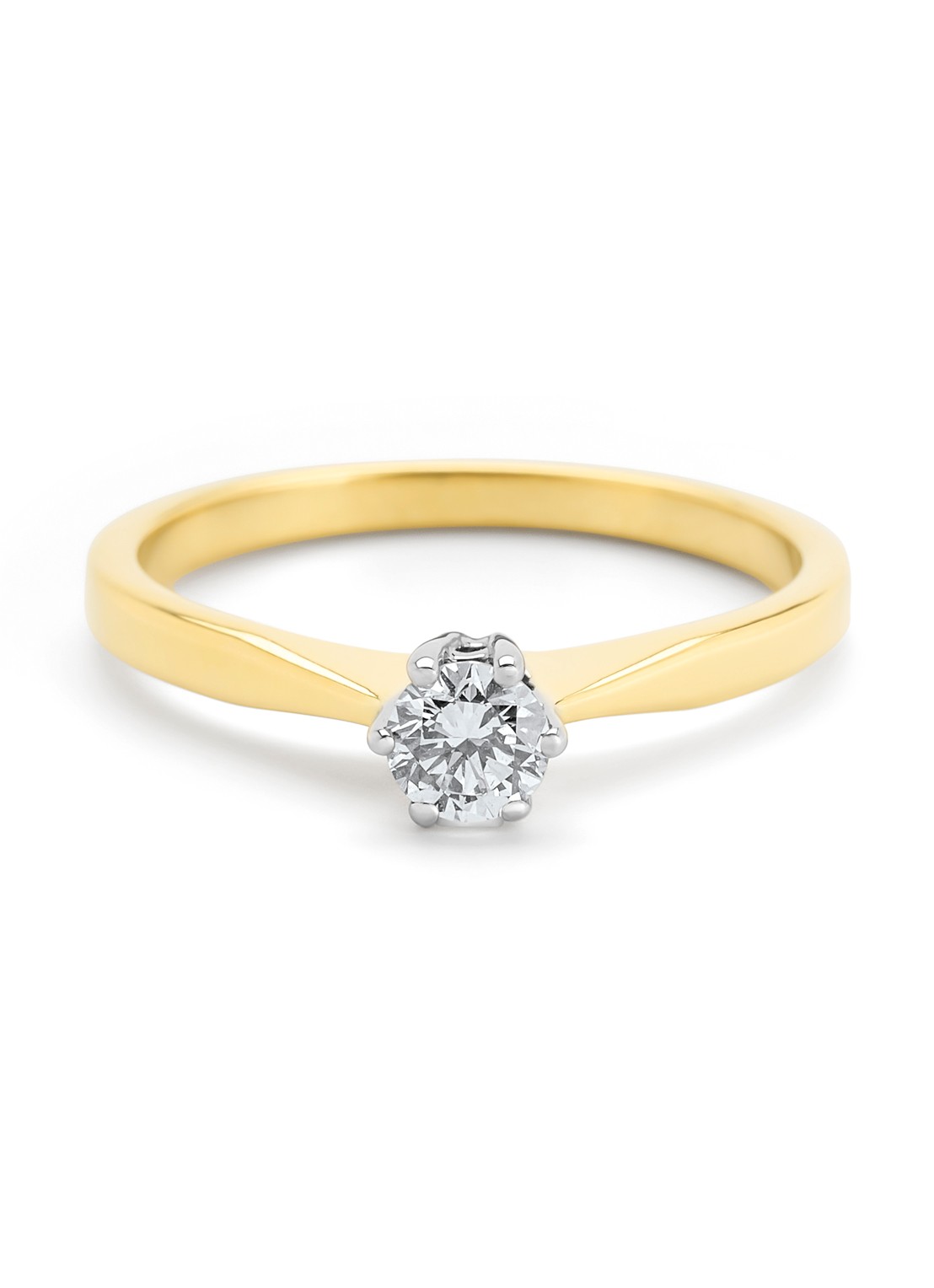 Diamond Point Geelgouden solitair groeibriljant ring, 0.25 ct. 0.25 ct diamant Groeibriljant - detail 4 geelgoud