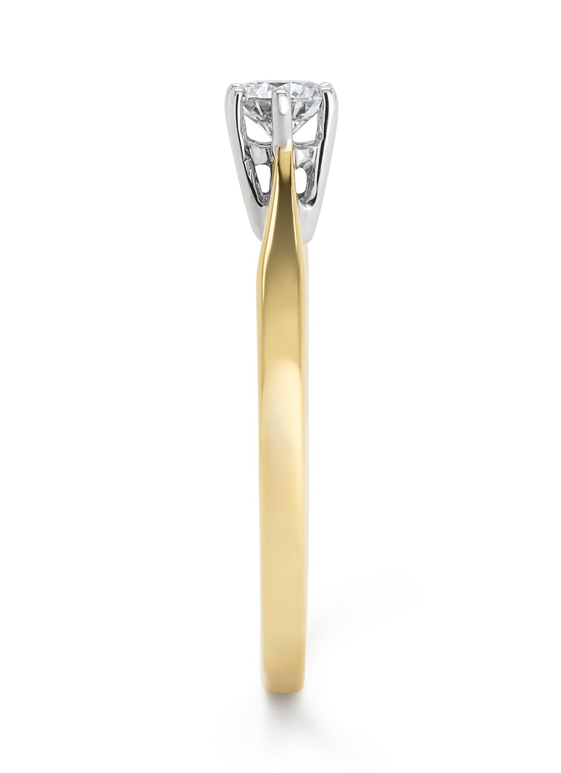 Diamond Point Geelgouden solitair groeibriljant ring, 0.27 ct. 0.27 ct diamant Groeibriljant - detail 4 geelgoud