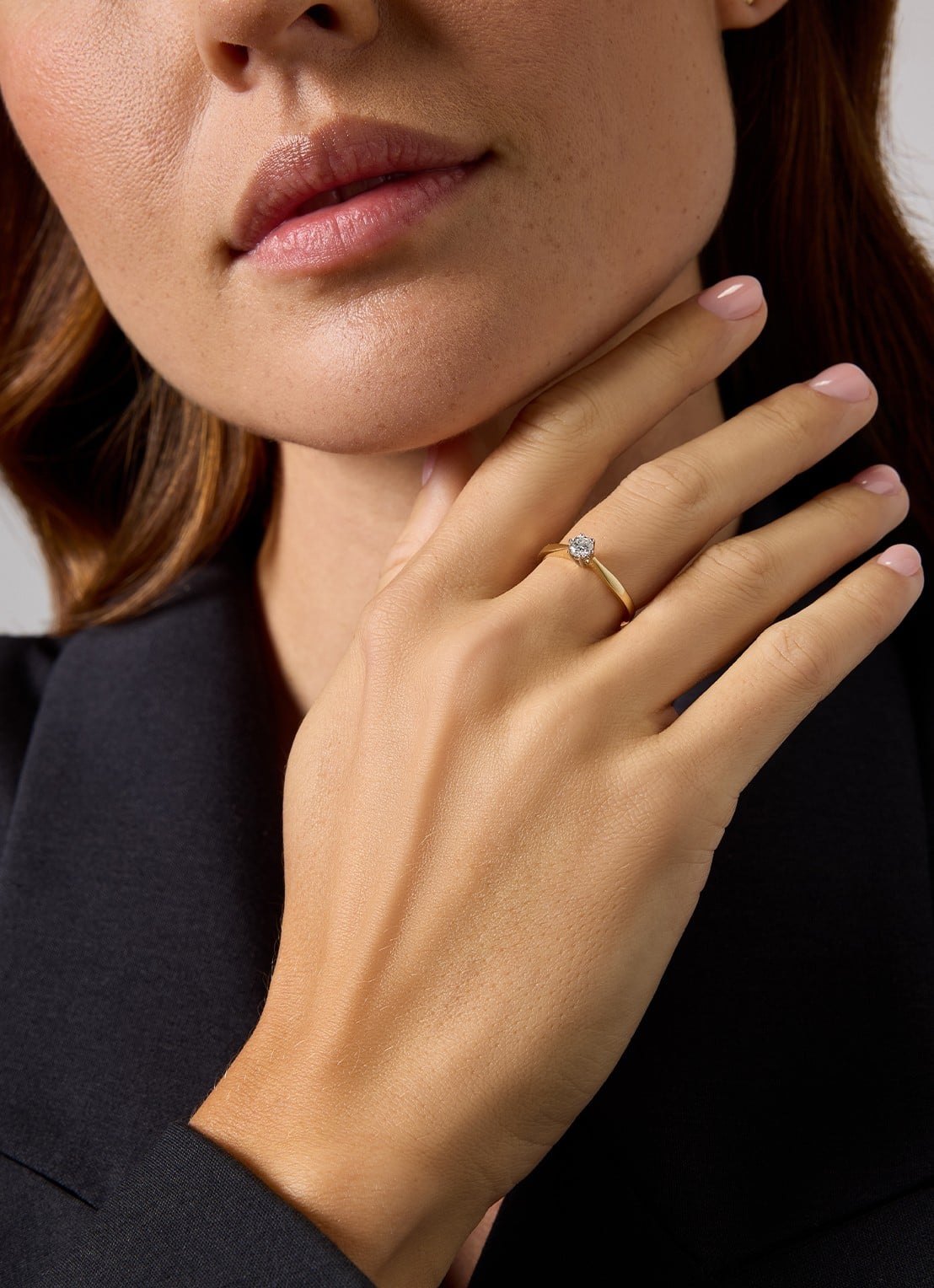 Diamond Point Geelgouden solitair groeibriljant ring, 0.27 ct. 0.27 ct diamant Groeibriljant - voorkant 2 geelgoud