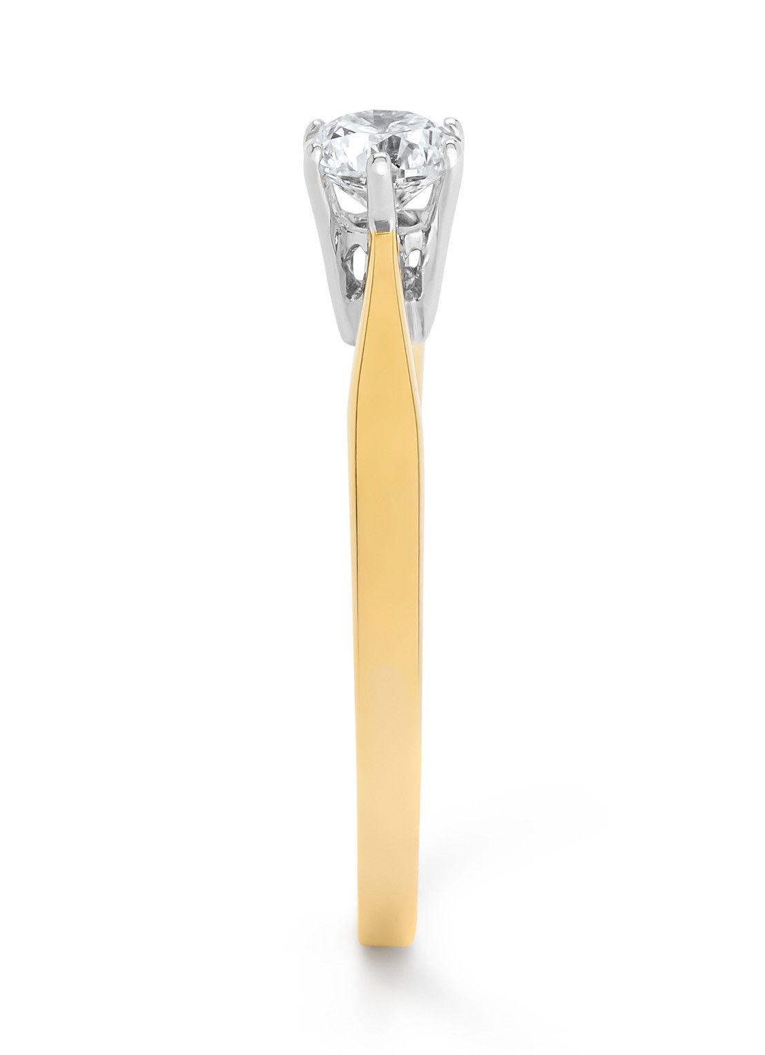 Diamond Point Geelgouden solitair groeibriljant ring, 0.40 ct. 0.40 ct diamant Groeibriljant - detail 4 geelgoud