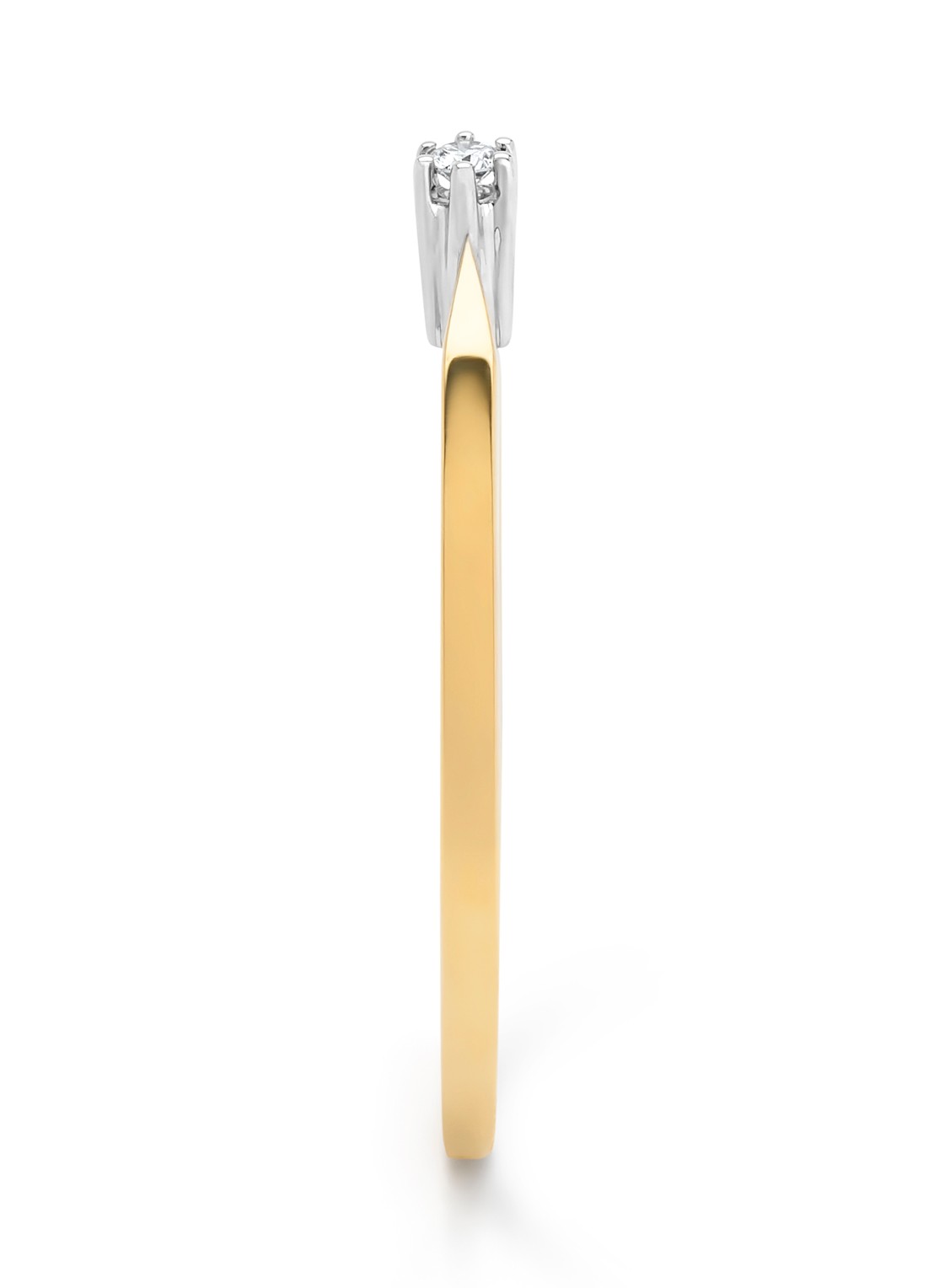 Diamond Point Geelgouden solitair ring, 0.02 ct diamant, Groeibriljant - detail 5 geelgoud