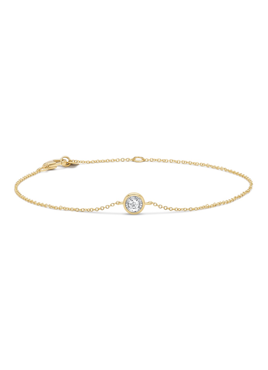 Diamond Point Gouden armband, 0.05 ct diamant, Cosmic - voorkant geelgoud