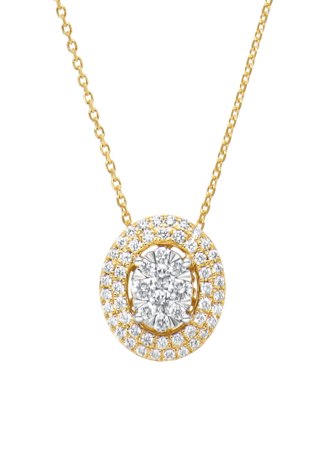 Diamond Point Gouden collier, 0.42 ct diamant, Enchanted - voorkant geelgoud