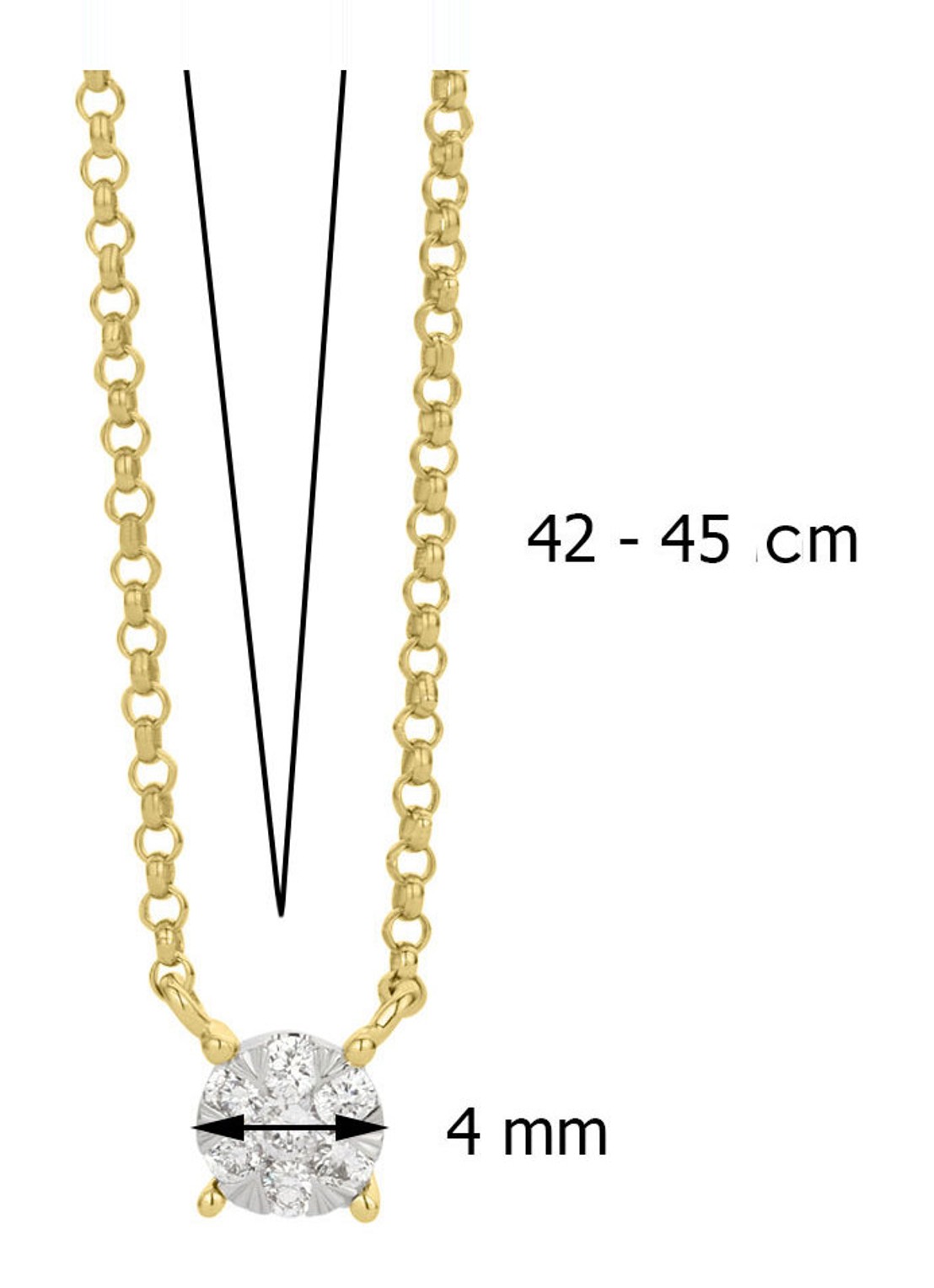 Diamond Point Gouden hanger 0.09 ct diamant Enchanted - detail geelgoud