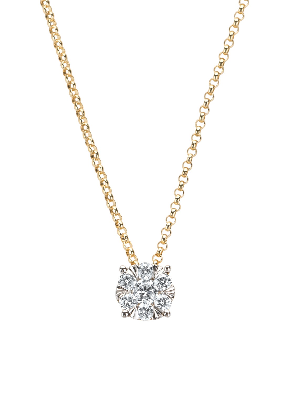 Diamond Point Gouden hanger met collier, 0.24 ct diamant, Enchanted - voorkant geelgoud