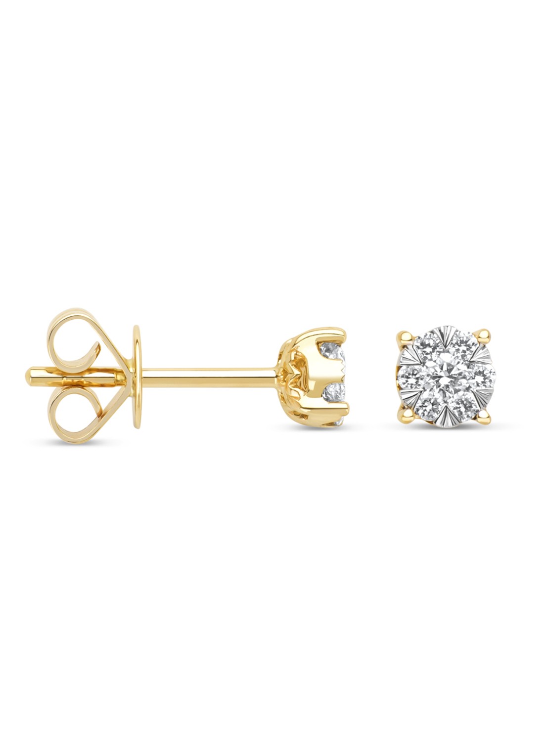 Diamond Point Gouden oorsieraden, 0.18 ct diamant, Enchanted - voorkant geelgoud
