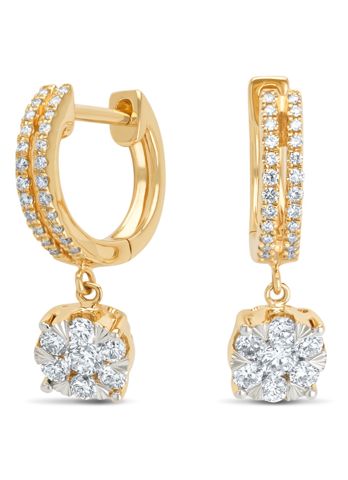 Diamond Point Gouden oorsieraden, 0.59 ct diamant, Enchanted - voorkant geelgoud